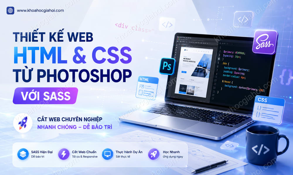 Khóa Học Thiết Kế Web Html Và Cắt Css Từ Photoshop Với Sass