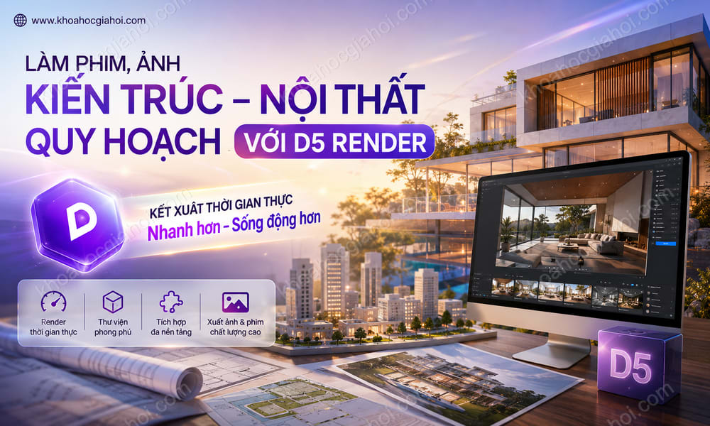 Khóa Học Làm Phim, Ảnh Kiến Trúc, Nội Thất, Quy Hoạch Với D5 Render