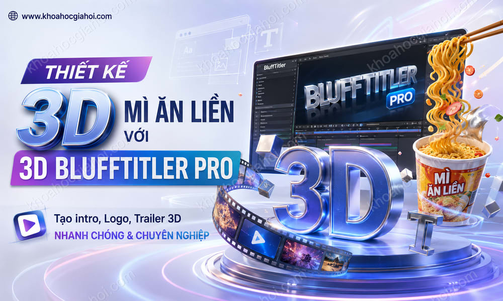 Khóa Học Thiết Kế 3D Mì Ăn Liền Với 3D Blufftitler Pro
