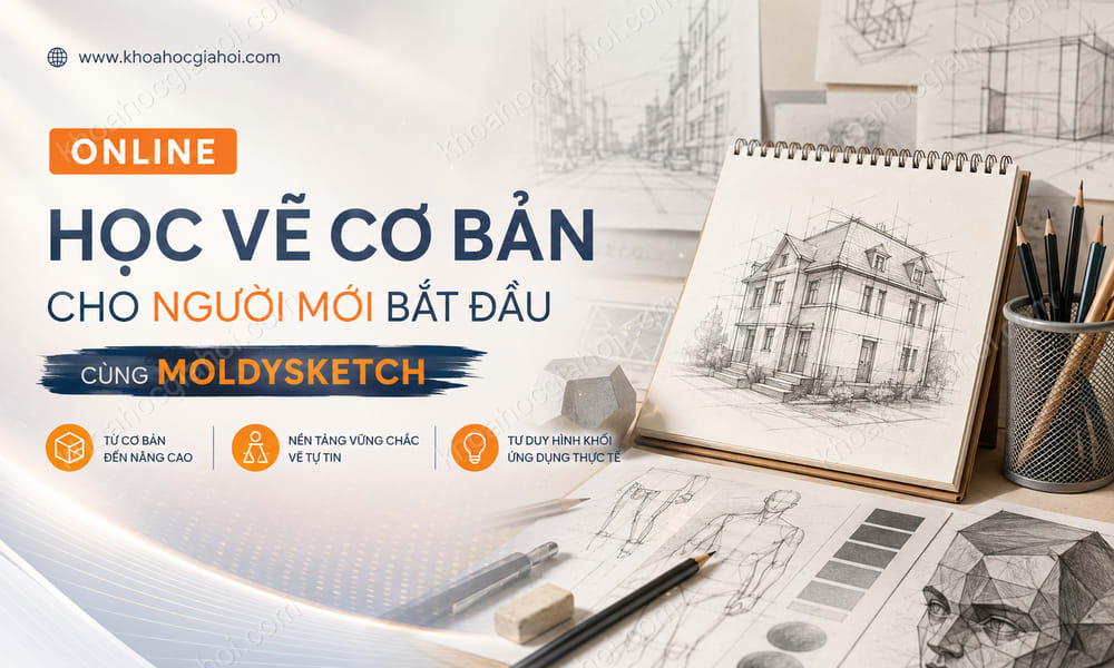 Khóa Học Online Học Vẽ Cơ Bản Cho Người Mới Bắt Đầu Cùng Moldysketch