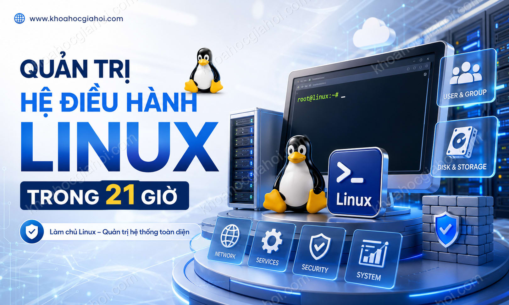 Khóa Học Quản Trị Hệ Điều Hành Linux Trong 21 Giờ Khóa Học Quản Trị Hệ Điều Hành Linux Trong 21 Giờ