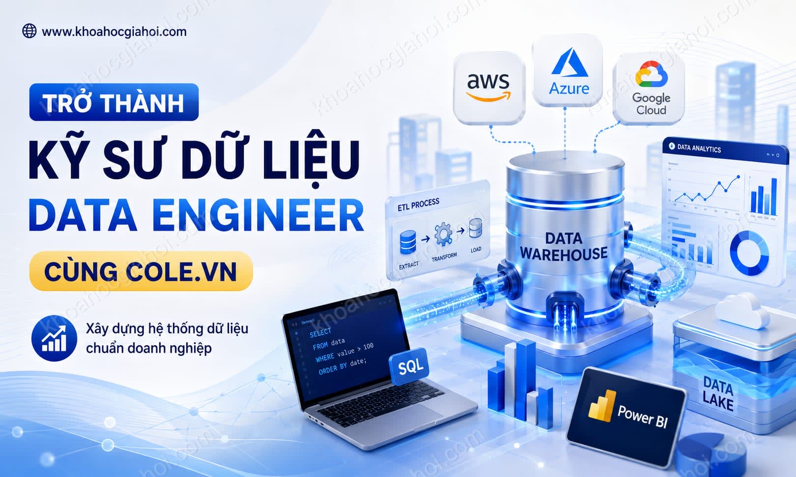 Khóa Học Trở Thành Kỹ Sư Dữ Liệu Data Engineer Cùng Cole.vn