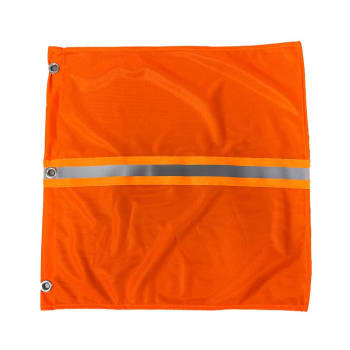 Flagg oransje med refleks og maljer 45X45 cm