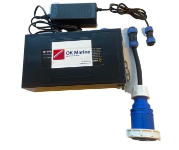 Profisher batteripakke med lader og adapter