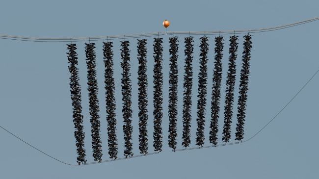 Rensefisk STD dobbelt gardinskjul. 6 lengder a/10m. x 2 TM