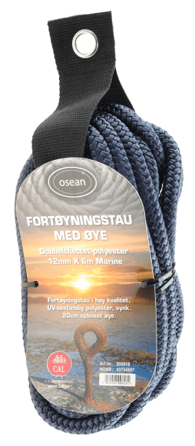 Fortøyningstau 10mm flettet blått 6m