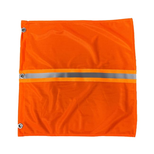 Flagg oransje med refleks og maljer 45X45 cm