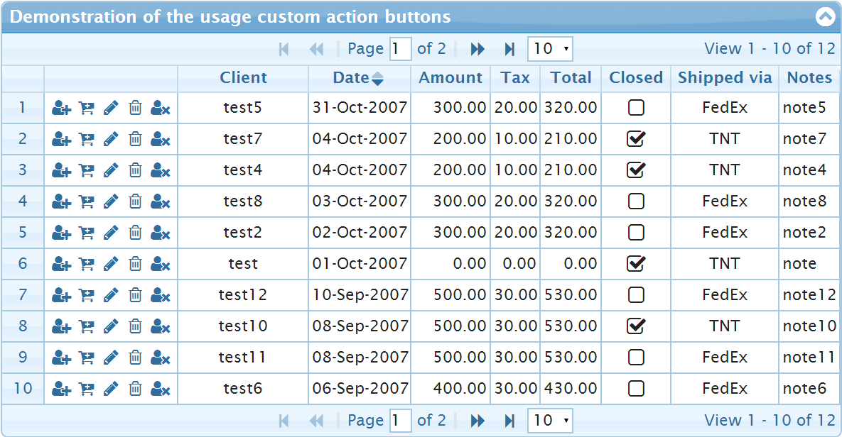 Display additional custom buttons