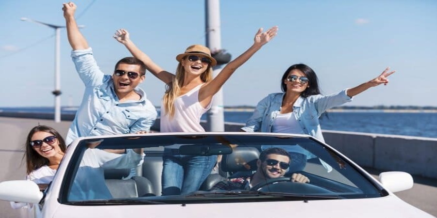 Happy people in Car