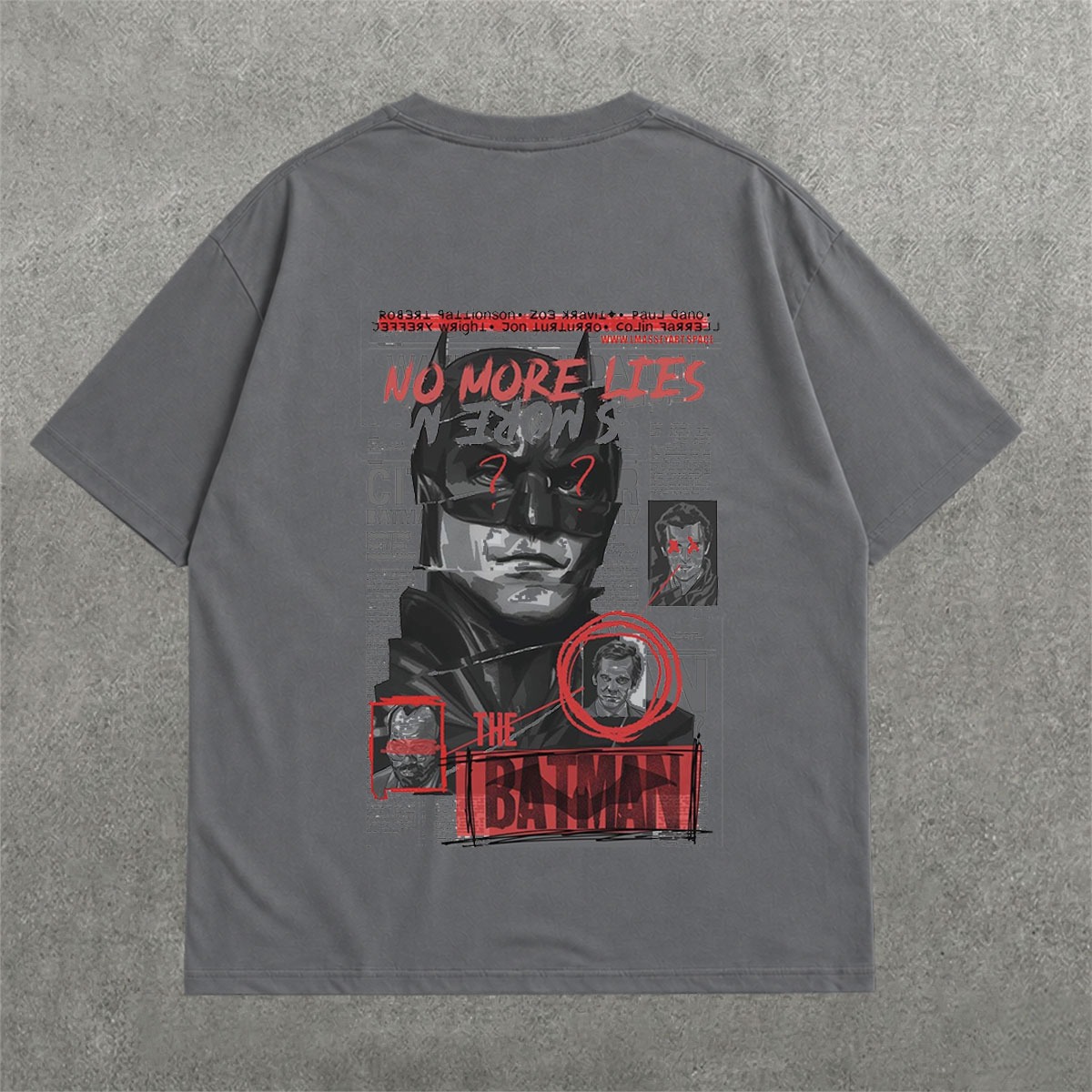 Deez Prints BATMAN GRYE DROP SHOULDER TEE — drop shoulder view 1