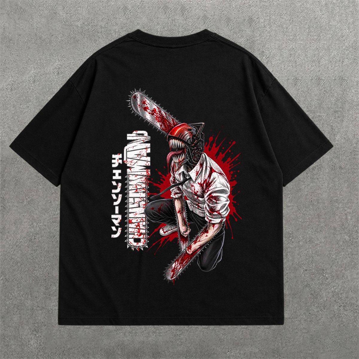Deez Prints CHAINSAW 1 DROP SHOULDER TEE — drop shoulder view 1