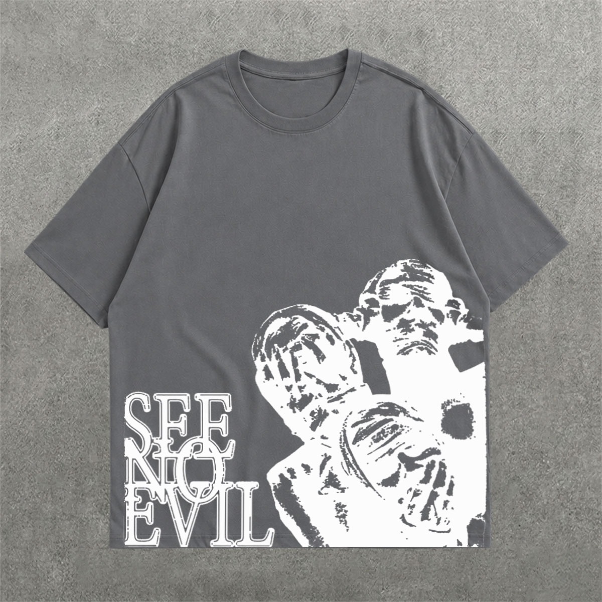 Deez Prints EVIL DROP SHOULDER TEE — drop shoulder view 1