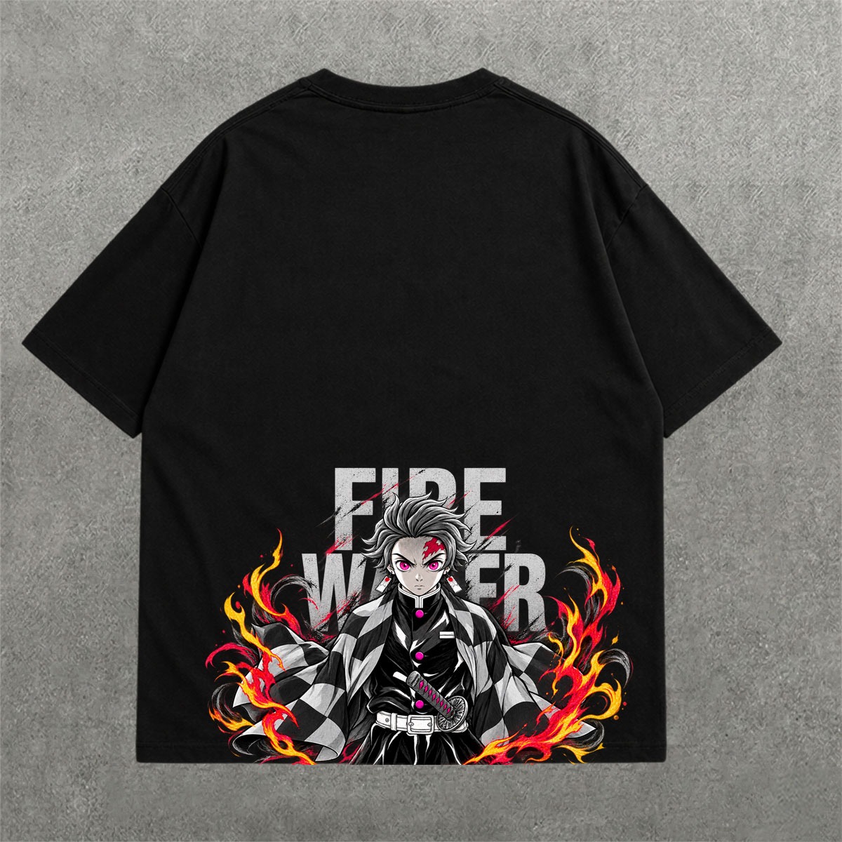 Deez Prints FIRE DROP SHOULDER TEE — drop shoulder view 1