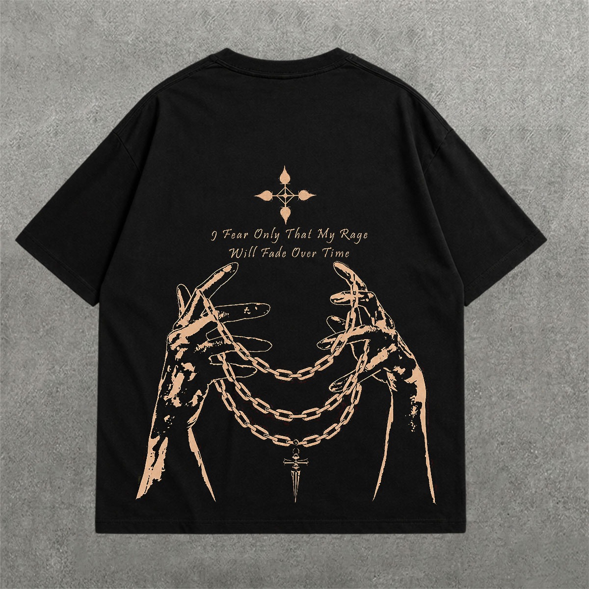 Deez Prints HANDS DROP SHOULDER TEE — drop shoulder view 1