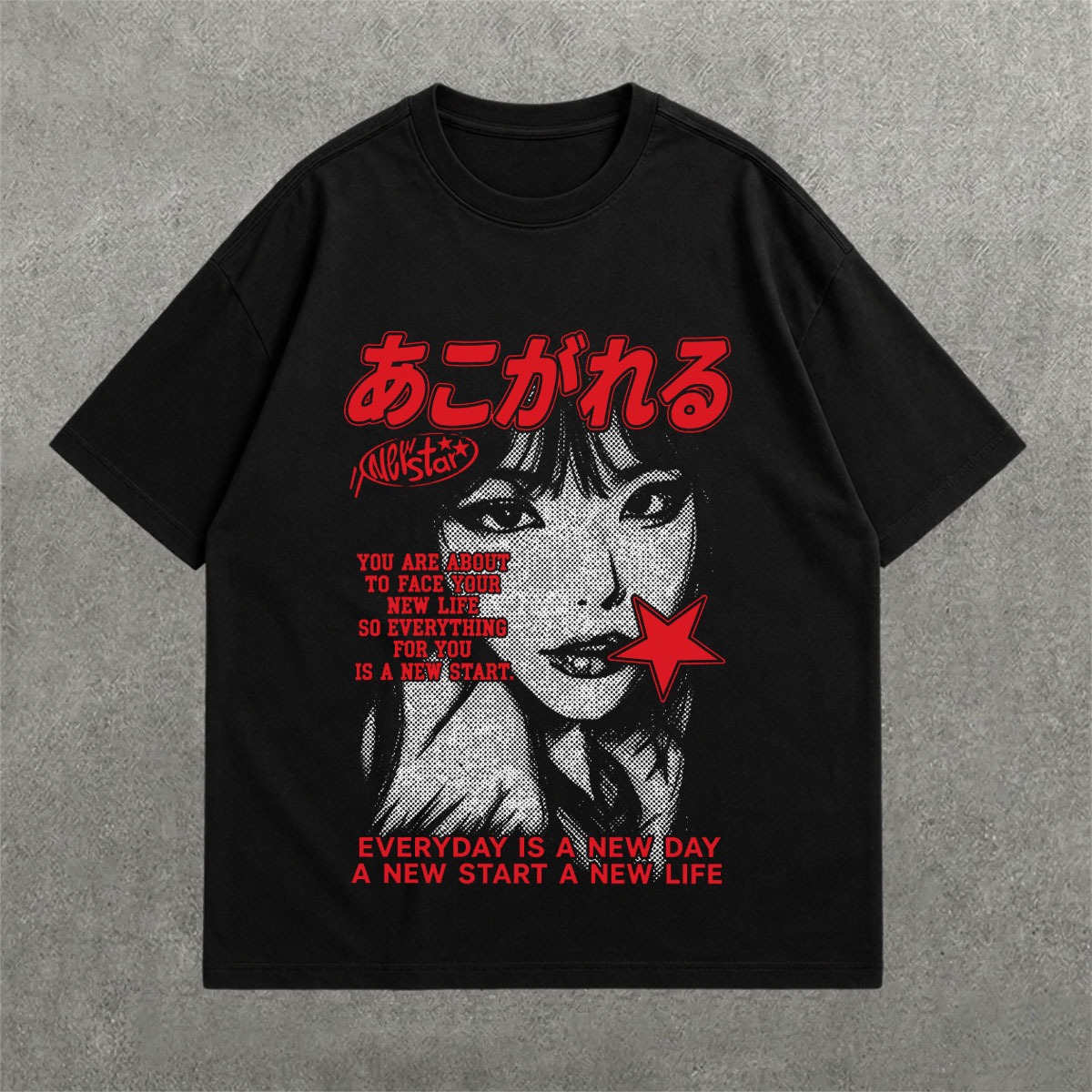 Deez Prints KONICHIWA DROP SHOULDER TEE — drop shoulder view 1