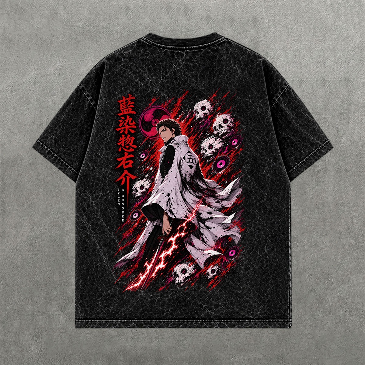 Deez Prints AIZEN ACID WASH TEE detail view — ACID WASH