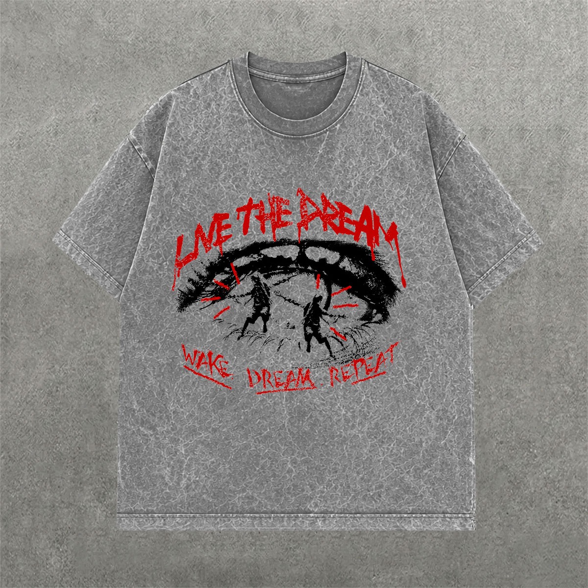 Deez Prints EYE ACID WASH TEE — acid wash view 1