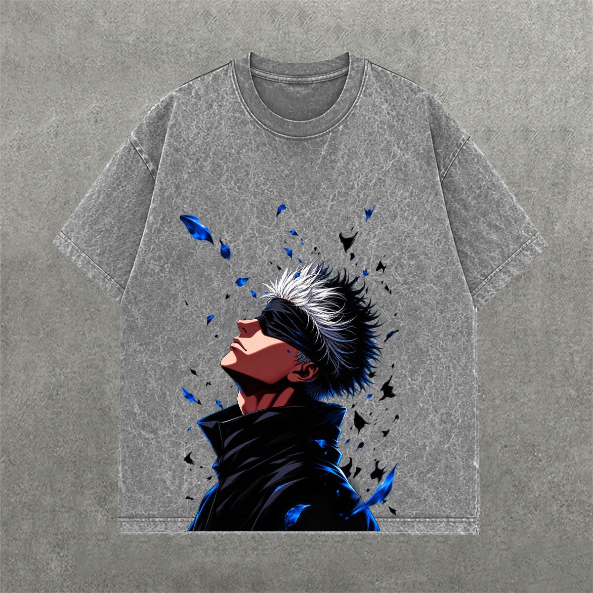 Deez Prints EYES ACID WASH TEE — acid wash view 1