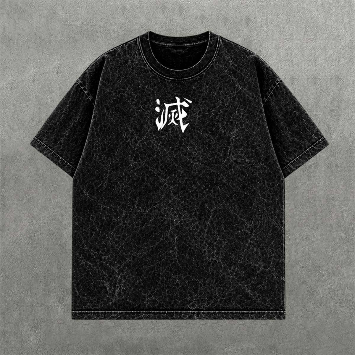 Deez Prints FIRE ACID WASH TEE — acid wash view 1