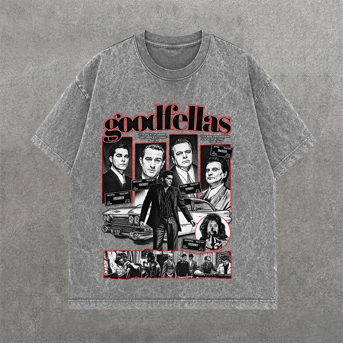 Deez Prints GOODFELLAS ACID WASH TEE — acid wash view 1