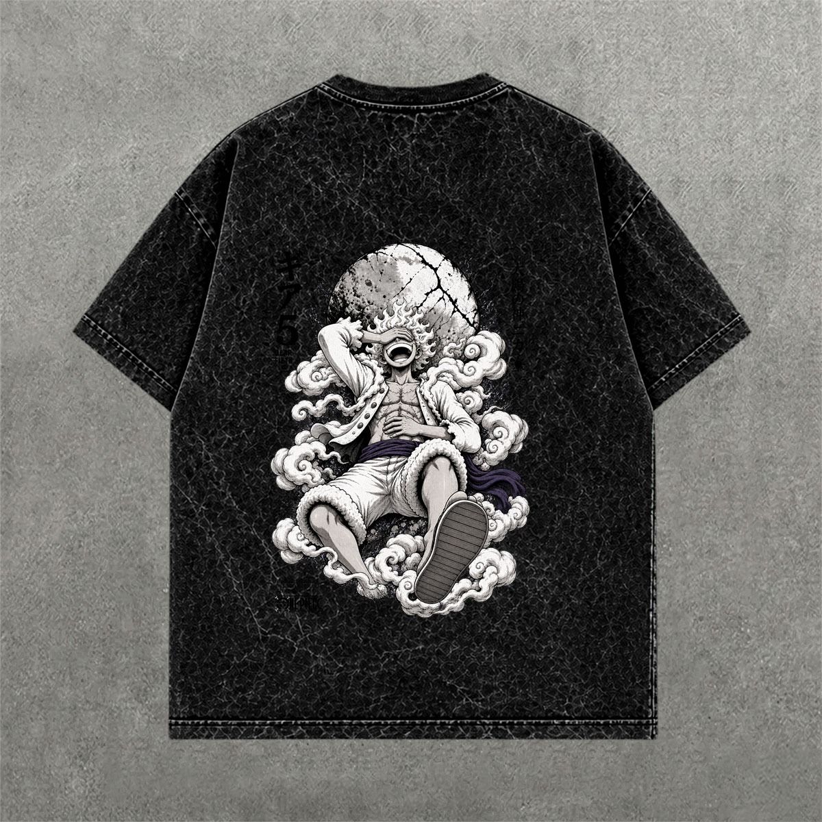 Deez Prints LUFFY 1 ACID WASH TEE — acid wash view 1