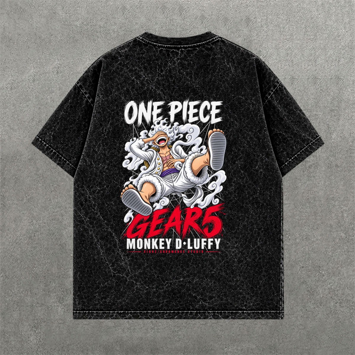 Deez Prints LUFFY 2 ACID WASH TEE — acid wash view 1