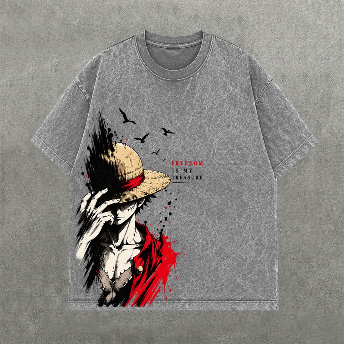 Deez Prints LUFFY 4 ACID WASH TEE photo 2
