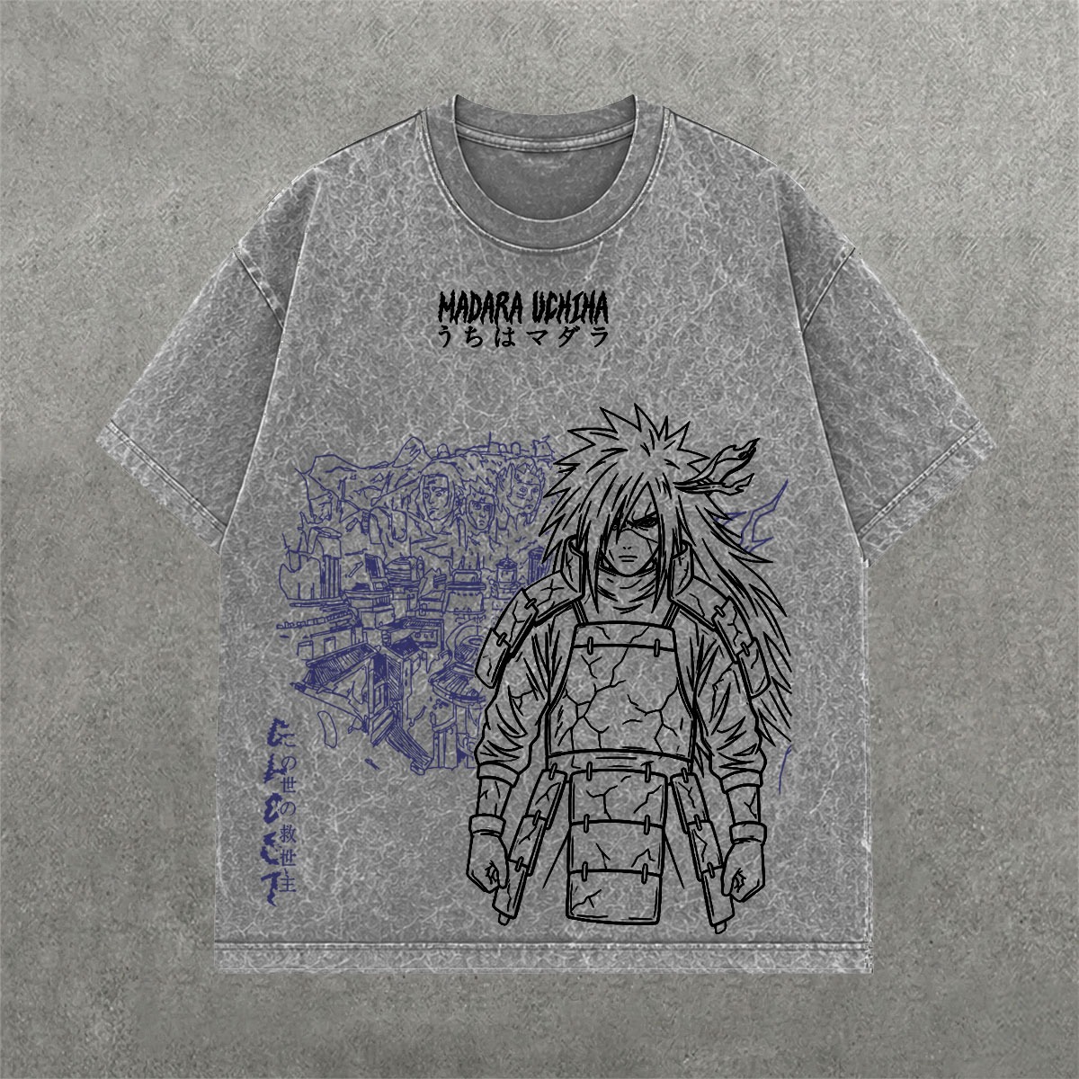 Deez Prints MADARA ACID WASH TEE — acid wash view 1