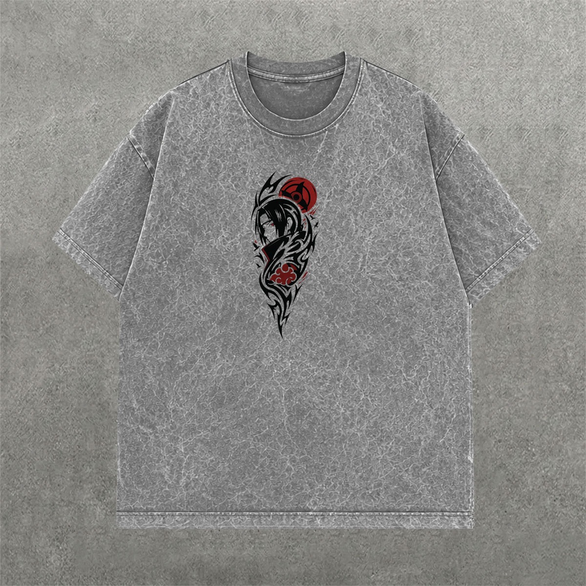 Deez Prints NARUTO 5 ACID WASH TEE — acid wash view 1