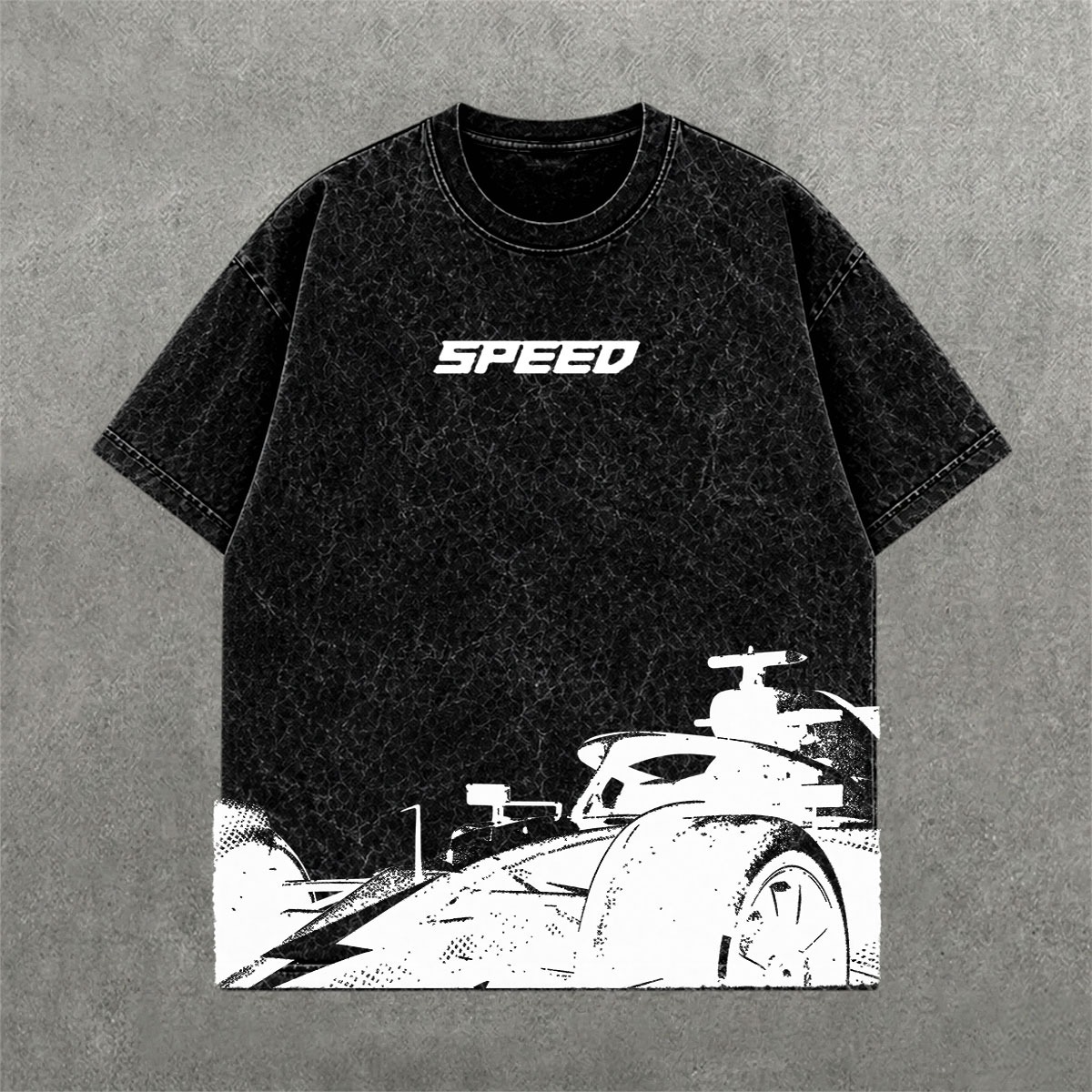 Deez Prints SPEED ACID WASH TEE — acid wash view 1