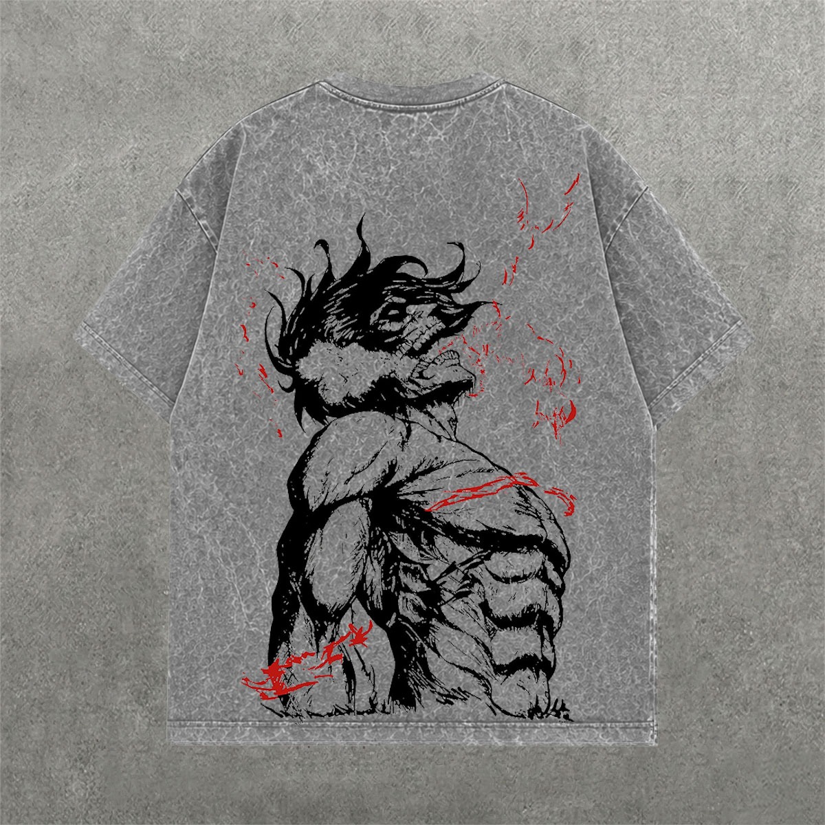 Deez Prints TITAN ACID WASH TEE — acid wash view 1