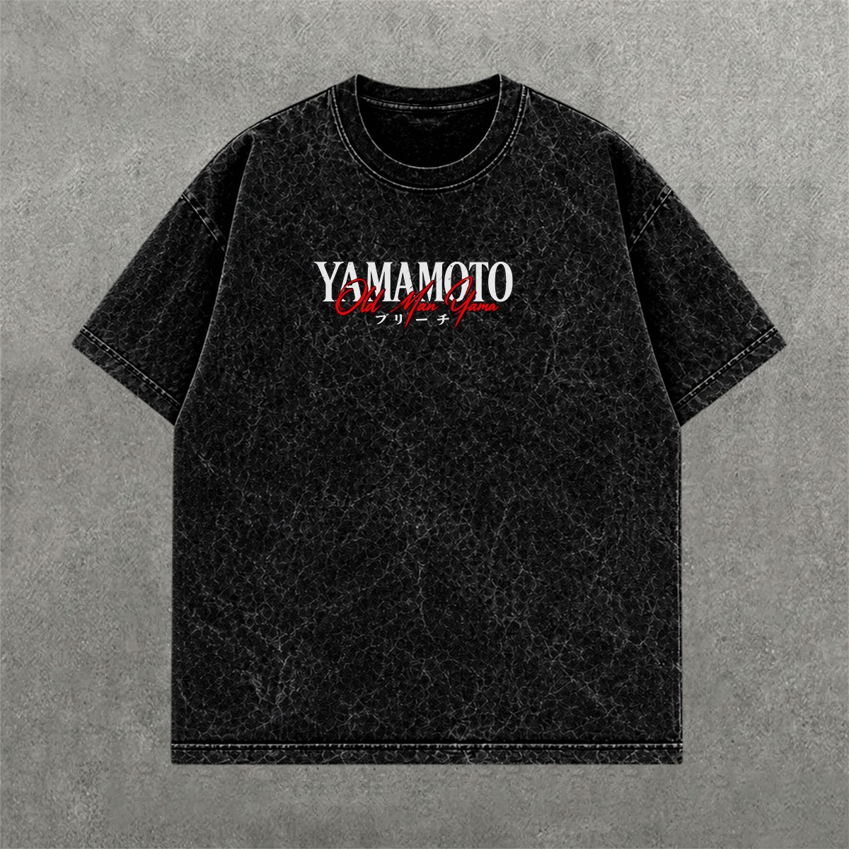 Deez Prints YAMOTO ACID WASH TEE — acid wash view 1
