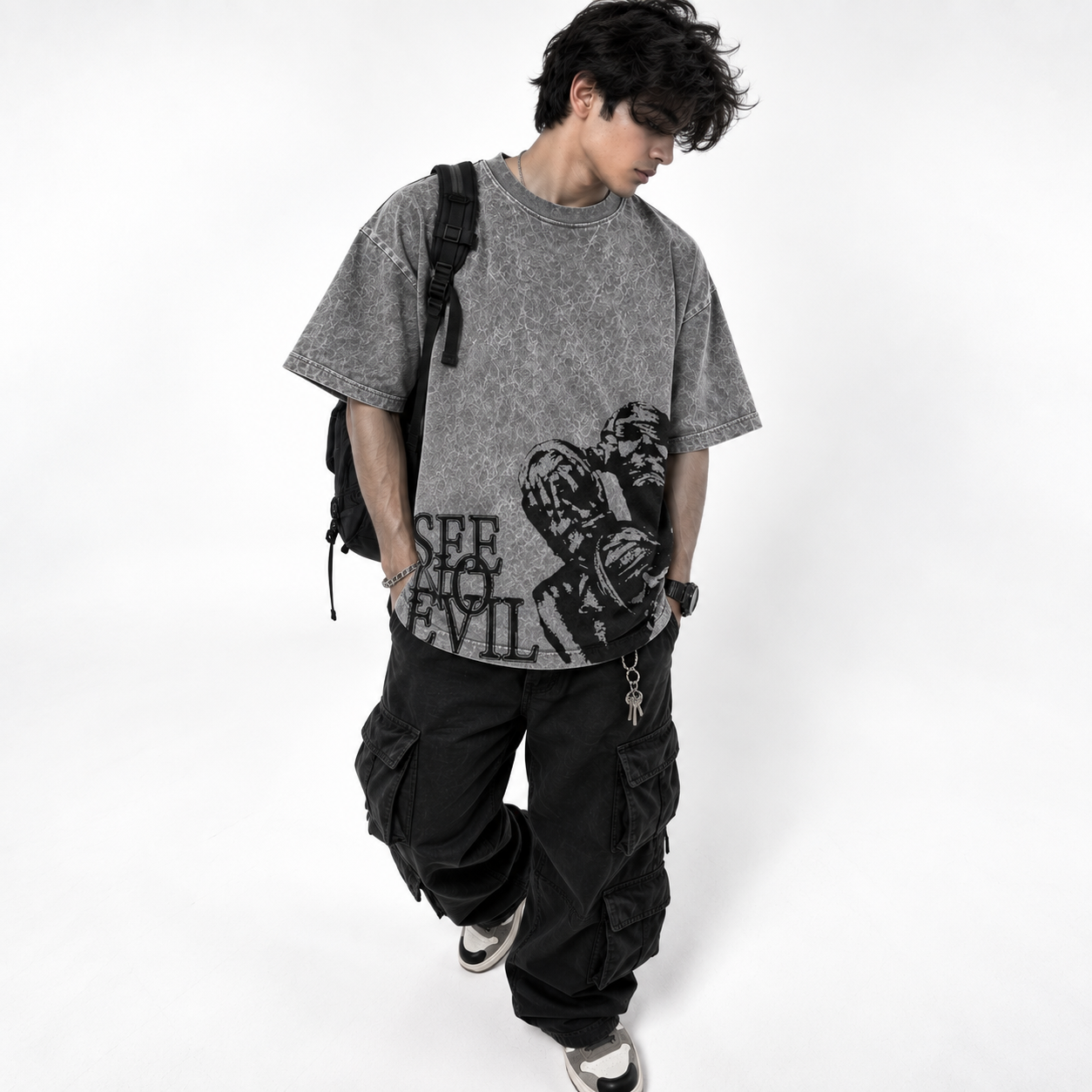 Deez Prints See No Evil Acid Wash Tee — ACID WASH