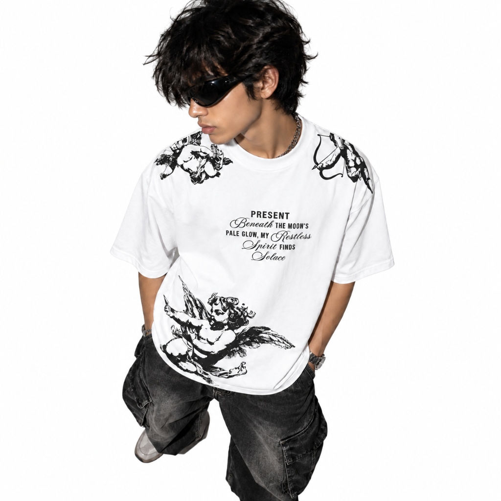 Deez Prints Cupid Vintage Drop Shoulder Tee — DROP SHOULDER