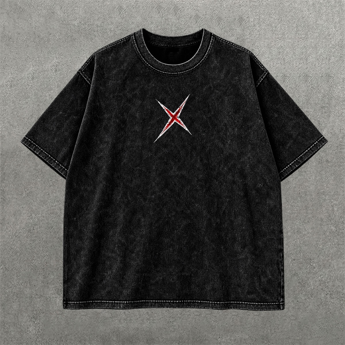 Deez Prints DBZ Bardock Fallen Warrior Acid Wash Tee detail view — ACID WASH