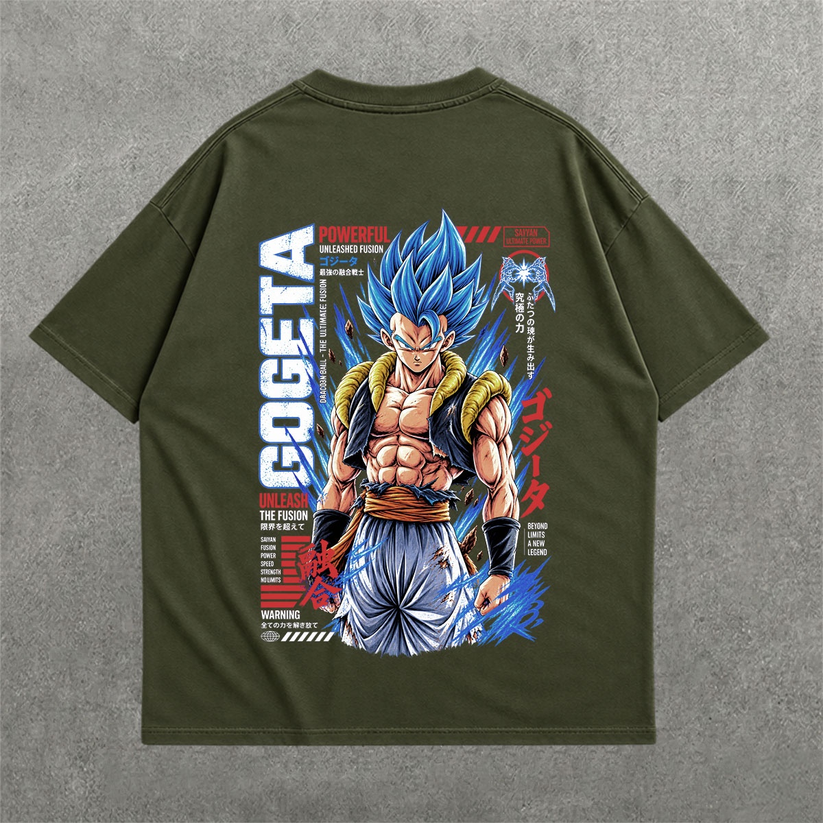 Deez Prints Gogeta Blue Fusion Drop Shoulder Tee — DROP SHOULDER