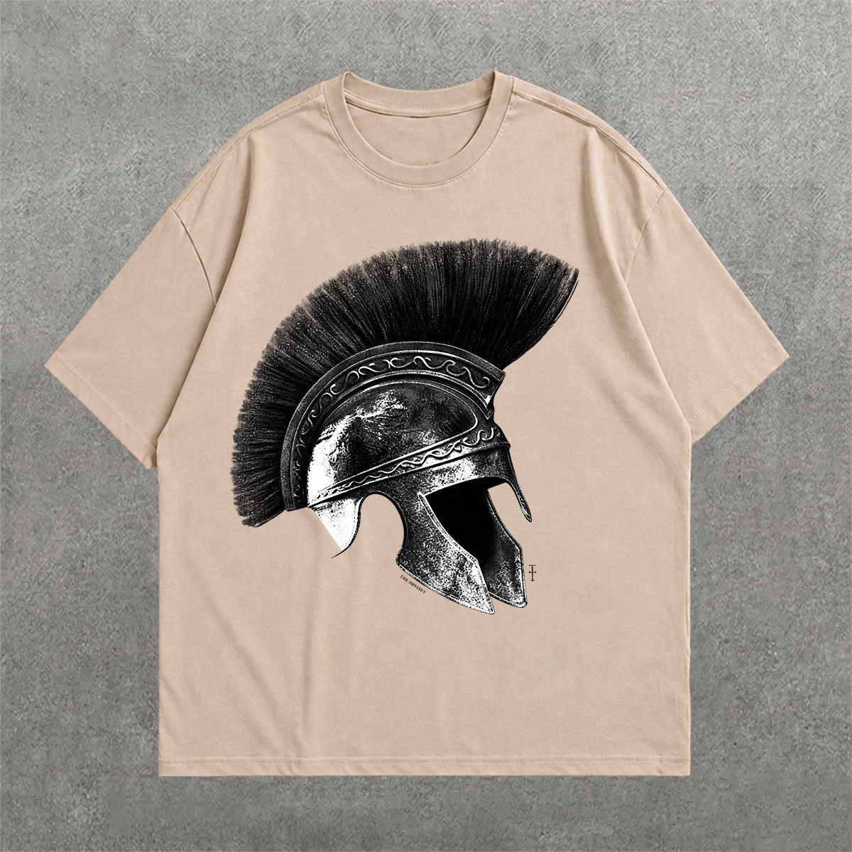 Deez Prints Odyssey Spartan Drop Shoulder Tee detail view — DROP SHOULDER