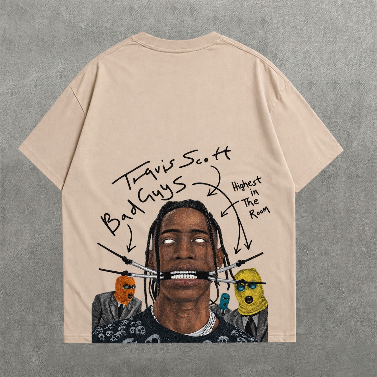 Deez Prints Travis Scott Highest In The Room Drop Shoulder Tee — DROP SHOULDER