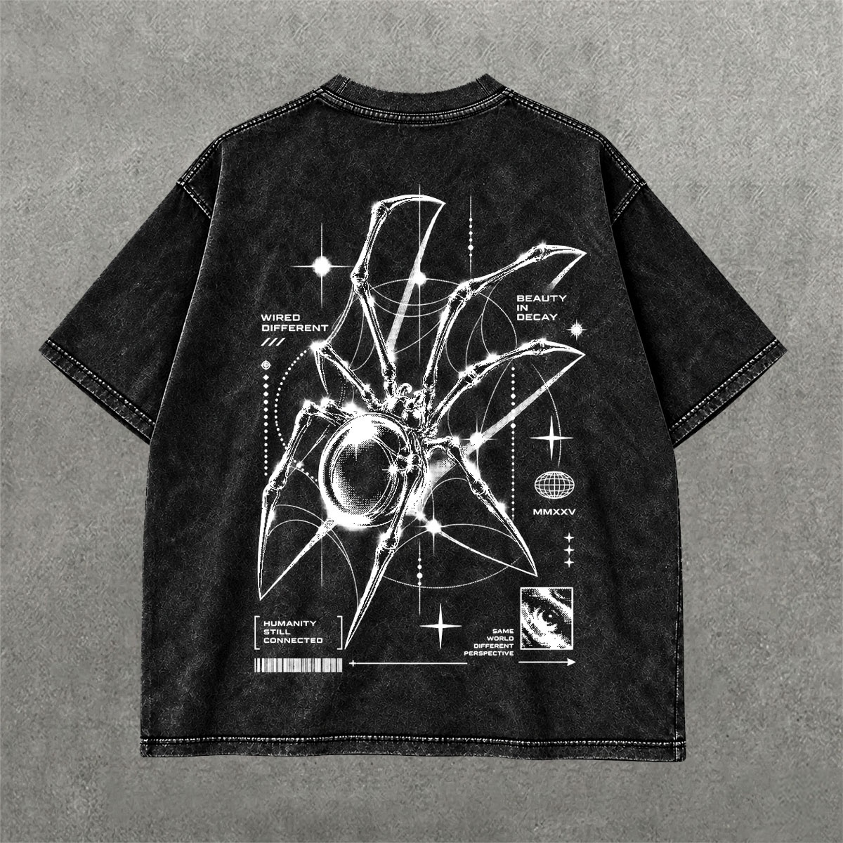 Deez Prints Wired Different Acid Wash Tee detail view — ACID WASH
