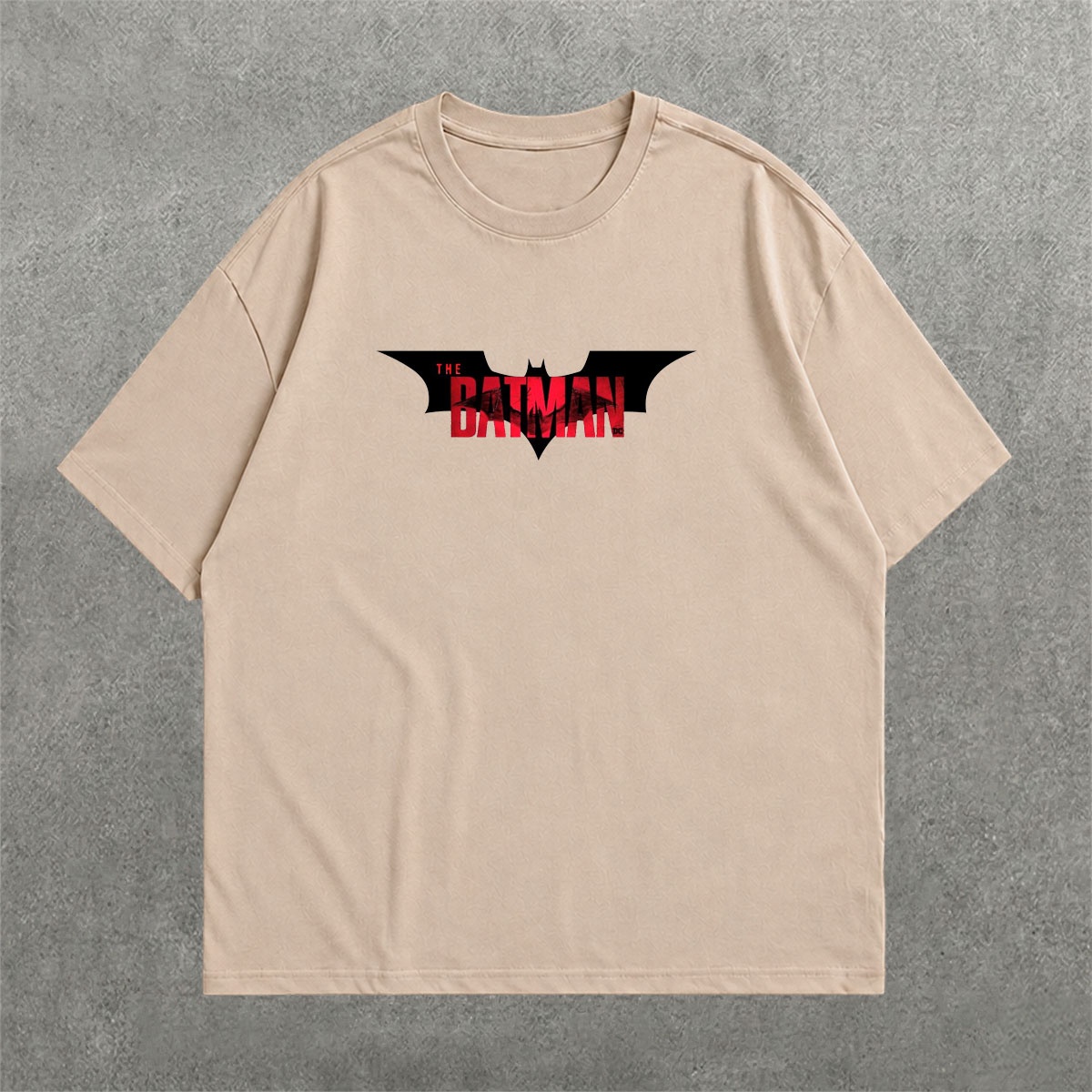 Deez Prints Batman Bat Swarm Drop Shoulder Tee detail view — DROP SHOULDER