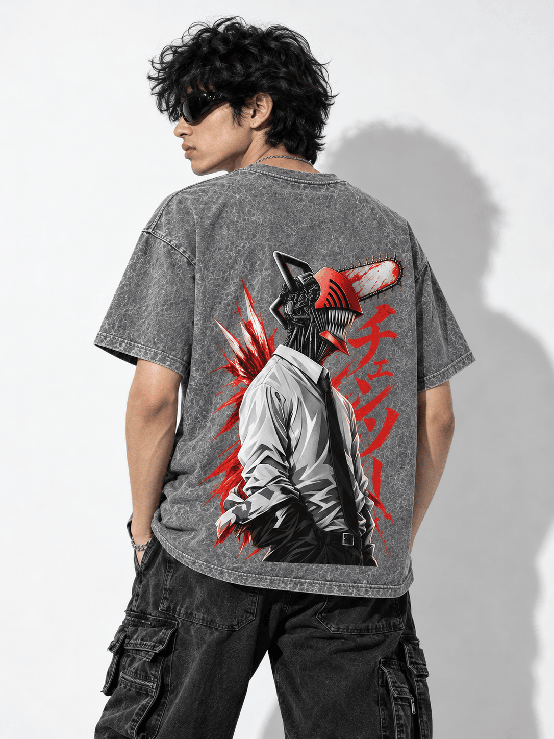 Deez Prints Chainsawman Acid Wash Tee — ACID WASH