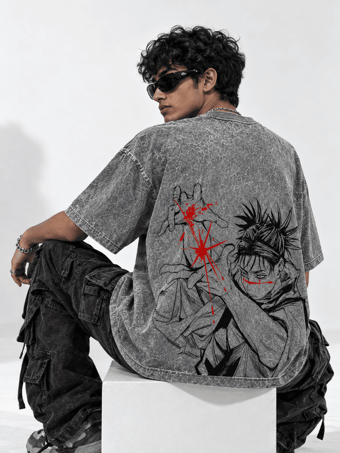 Deez Prints Choso Bloodline Acid Wash Tee — ACID WASH