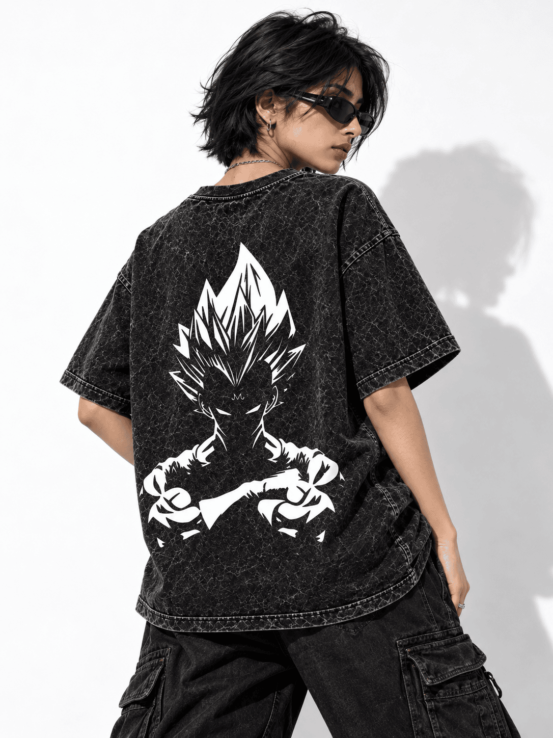 Deez Prints Vegeta Super Saiyan Acid Wash Tee — ACID WASH