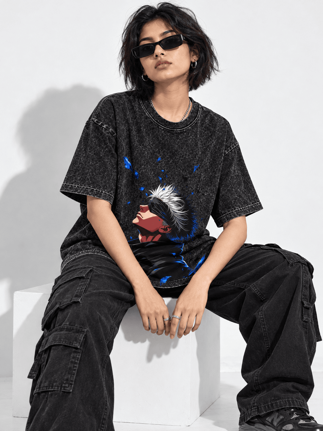 Deez Prints Gojo Satoru Acid Wash Tee — ACID WASH