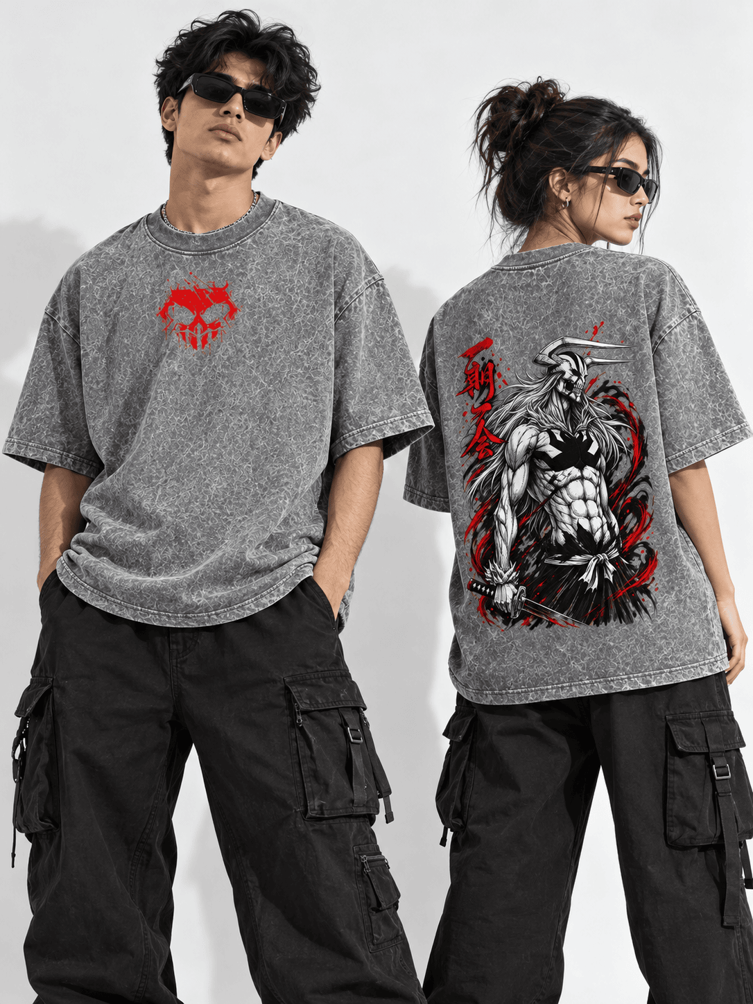 Deez Prints Ichigo Hollow Acid Wash Tee — ACID WASH