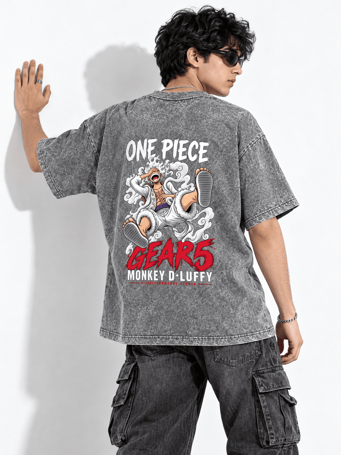 Deez Prints Luffy Gear 5 2.0 Acid Wash Tee — ACID WASH