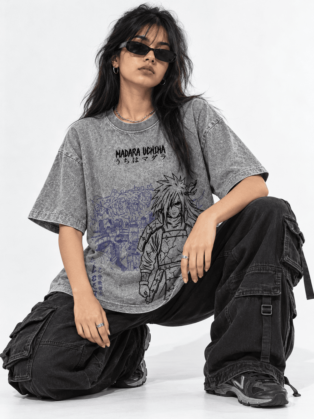 Deez Prints Madara Uchiha Acid Wash Tee — ACID WASH