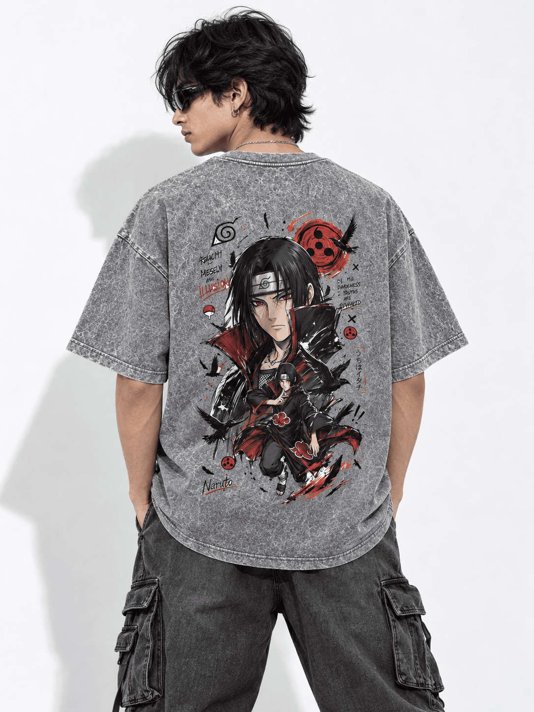 Deez Prints Naruto 3 Acid Wash Tee detail view — ACID WASH