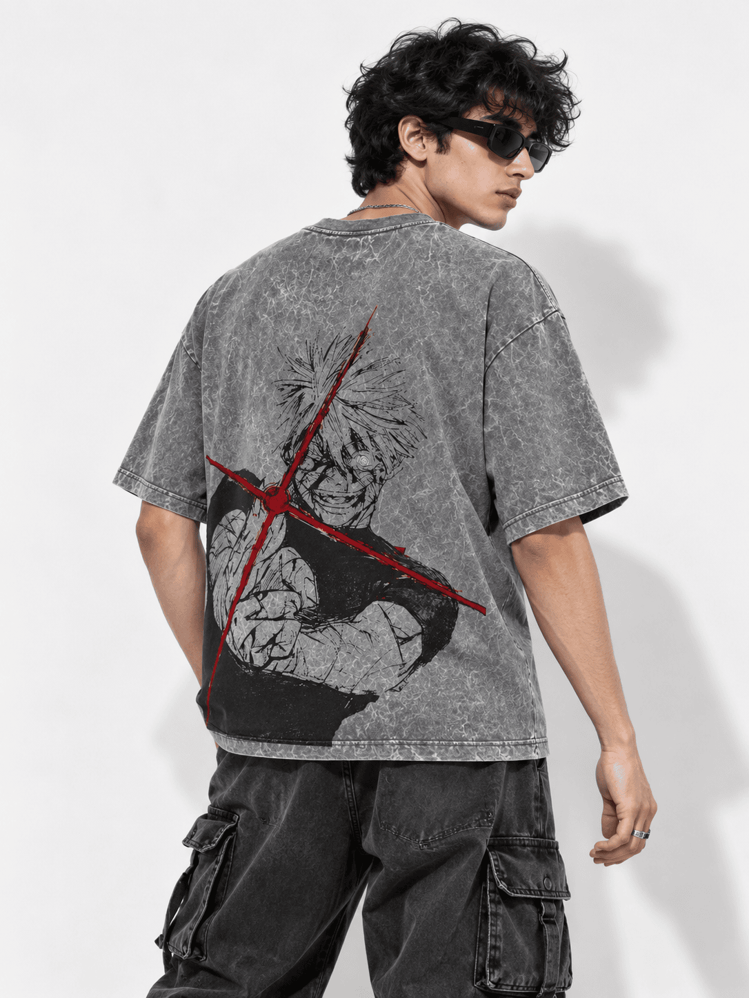 Deez Prints Kaneki Reaper Acid Wash Tee — ACID WASH