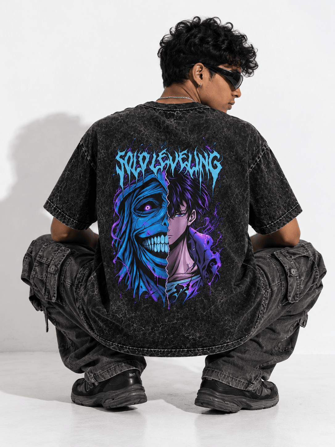Deez Prints Solo Leveling Acid Wash Tee — ACID WASH